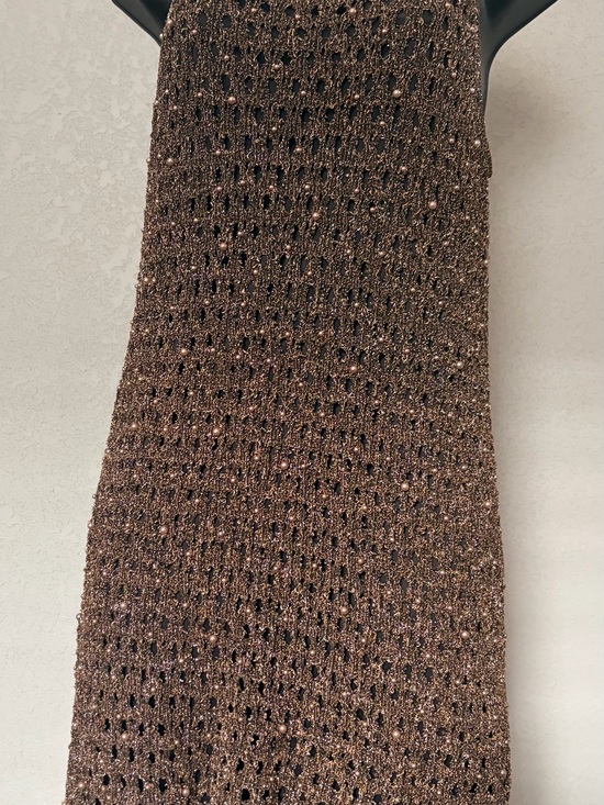 House of Harlow 1960 Dresses & Skirts - House of Harlow 1960 Metallic Brown Eyelet Sweater with Bead Accents